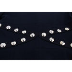Exte Black Cotton Stretch Gold Studded Blazer Jacket SIG30910-2