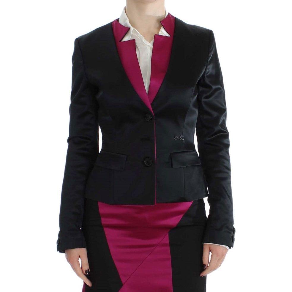 Exte Black Pink Stretch Blazer Jacket SIG32484-1