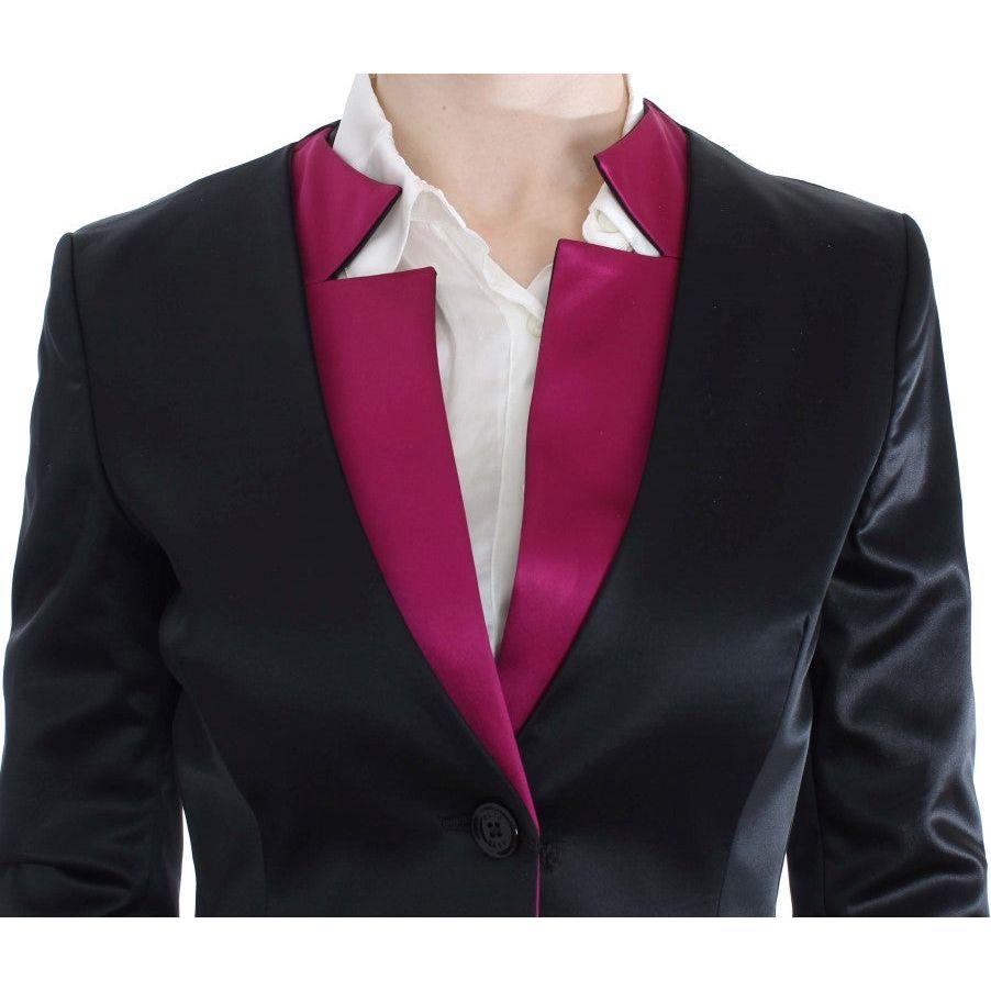 Exte Black Pink Stretch Blazer Jacket SIG32484-1