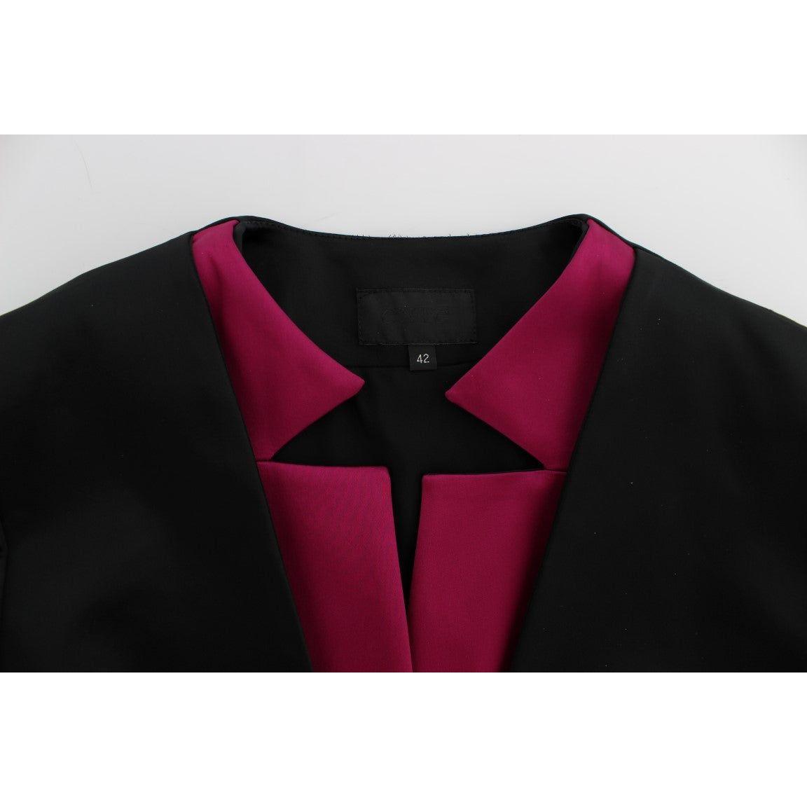 Exte Black Pink Stretch Blazer Jacket SIG32484-1