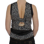 Karl Lagerfeld Elegant Silk Blouse with Logo Detailing Karl Lagerfeld Dark Slate Gray