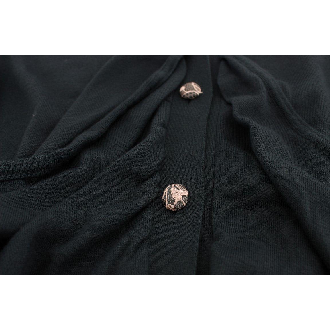 PINK MEMORIES Green Button Down Cardigan Sweater SIG32533-1