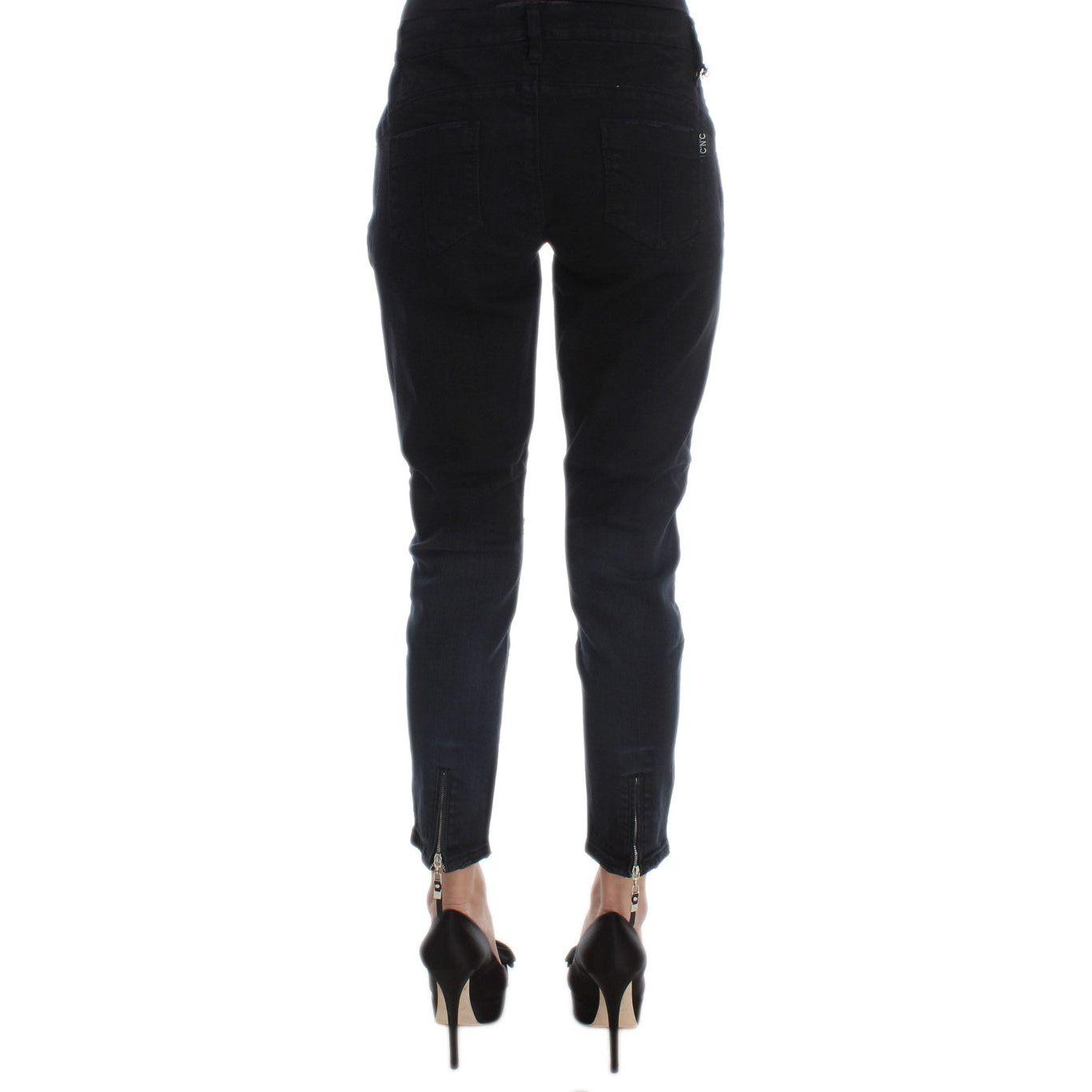 Costume National Black Cotton Slim Fit Cropped Jeans SIG30119-3
