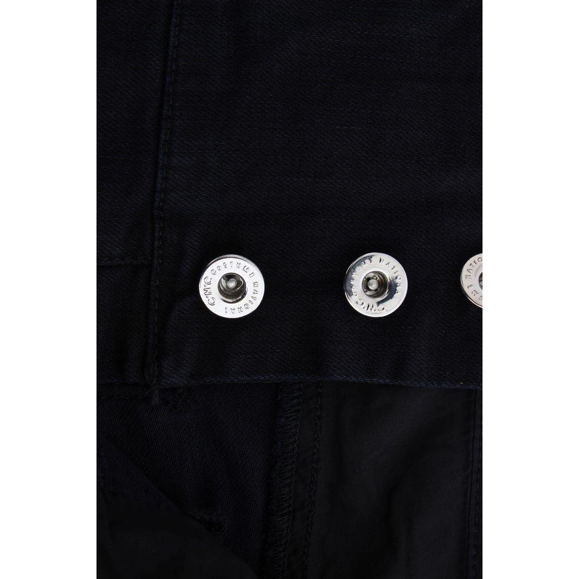 Costume National Black Cotton Slim Fit Cropped Jeans SIG30119-3
