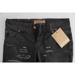 John Galliano Gray Wash Cotton Torn Straight Fit Jeans SIG30241-1