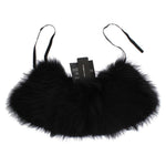 Dolce & Gabbana Black Fox Fur Chic Shoulder Wrap Fur Scarves Dolce & Gabbana Black
