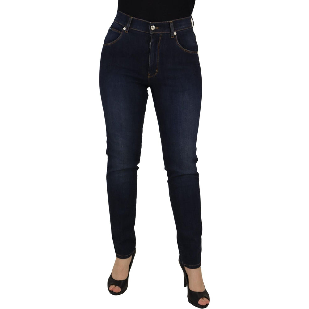 Dolce & Gabbana Blue Cotton High Waist Skinny Denim Jeans PAN73106- 44