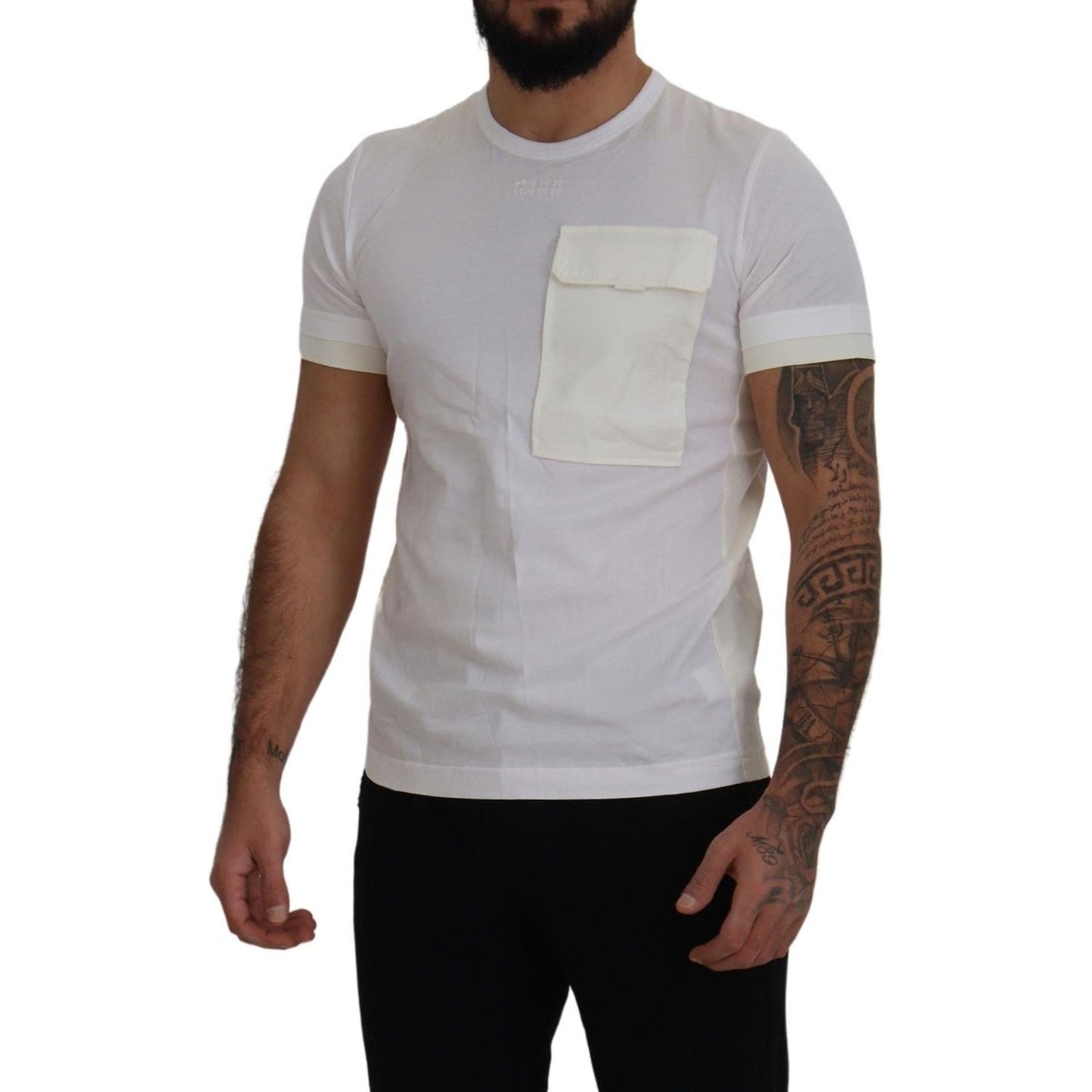 Dolce & Gabbana White Flap Pocket Short Sleeves T-shirt TSH8171- 48