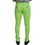 Dolce & Gabbana Light Green Cotton Skinny Men Trousers Pants PAN74389 - 48