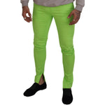 Dolce & Gabbana Light Green Cotton Skinny Men Trousers Pants PAN74389 - 48