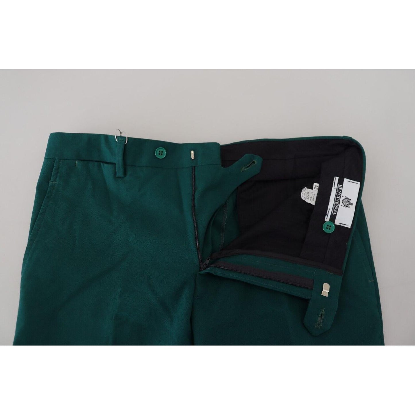 BENCIVENGA Green Straight Fit Men Formal Trousers Pants PAN71616 - 46