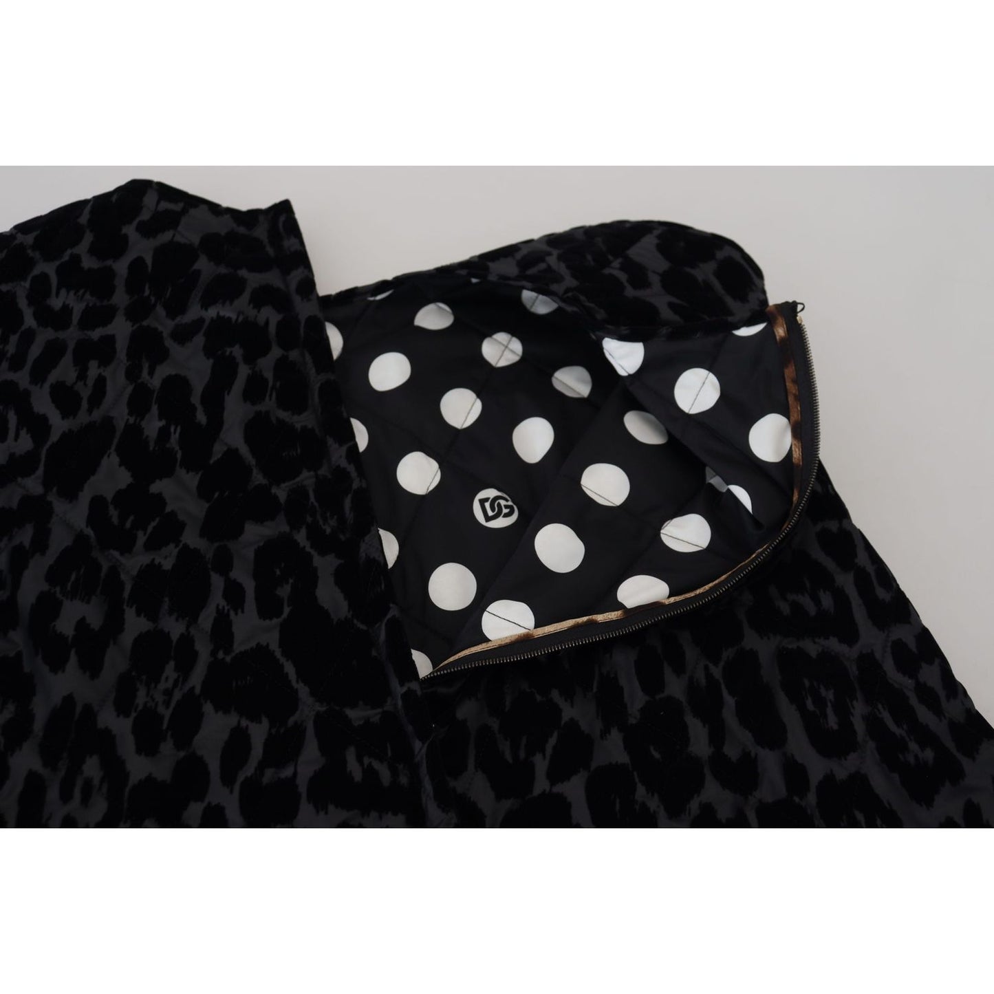Dolce & Gabbana Black Leopard Shift Mini Polyester Dress DR28793 - 40