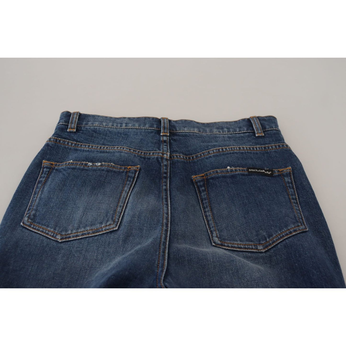 Dolce & Gabbana Blue Cotton High Waist Skinny Denim Jeans PAN74028 - 40