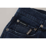 Dolce & Gabbana Blue Cotton Skinny Tattered Denim Jeans PAN73394 - 44
