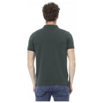 Baldinini Trend Green Cotton Men Polo Baldinini Trend Dark Slate Gray