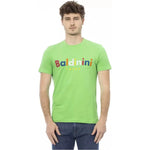 Baldinini Trend Green Cotton Men T-Shirt Baldinini Trend Dark Sea Green