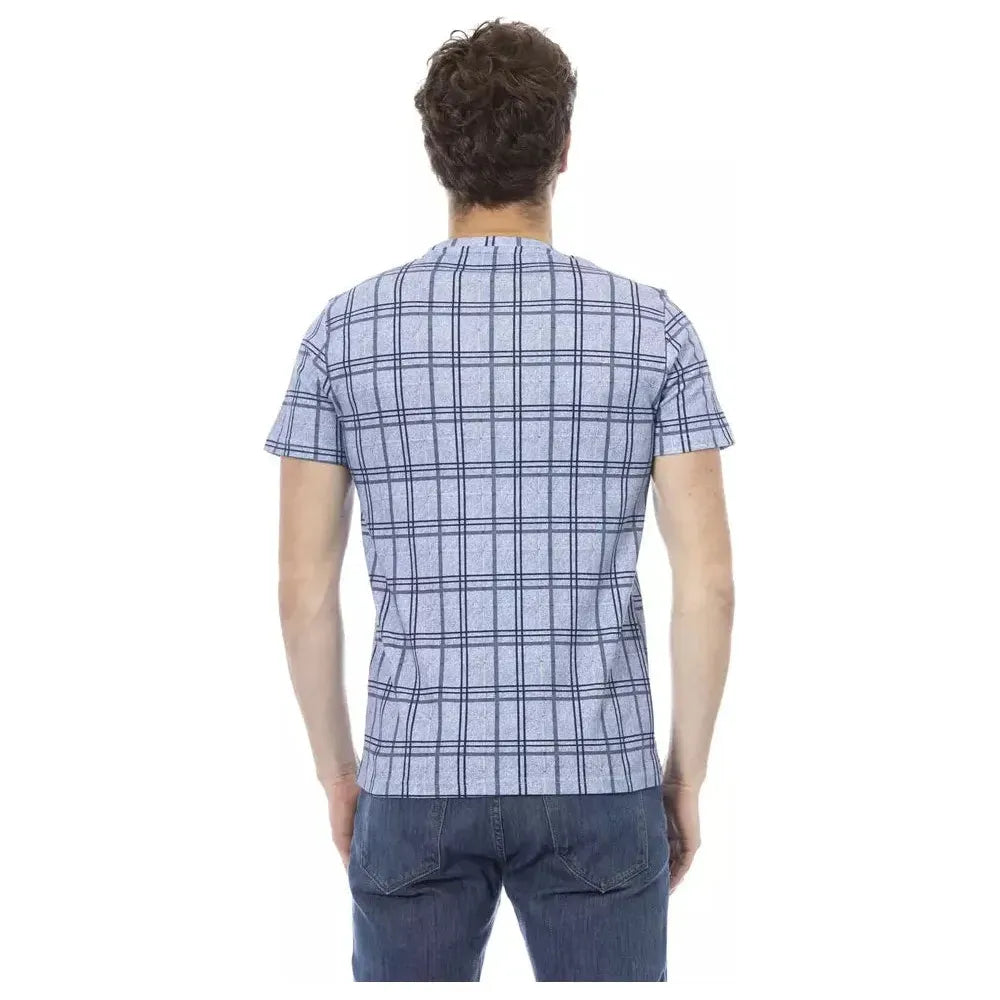 Baldinini Trend Light Blue Cotton Men T-Shirt BA-23184-XS