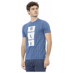 Baldinini Trend Light Blue Cotton Men T-Shirt BA-23158-XS