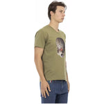 Trussardi Action Green Cotton Mens T-Shirt Trussardi Action Rosy Brown