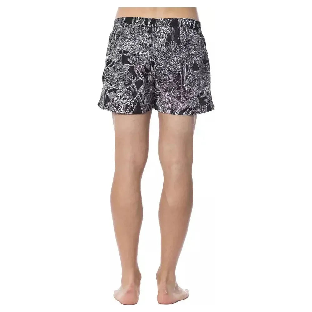 Roberto Cavalli Sport Black Polyester Men Swimsuit RO-13747-IT46 | S