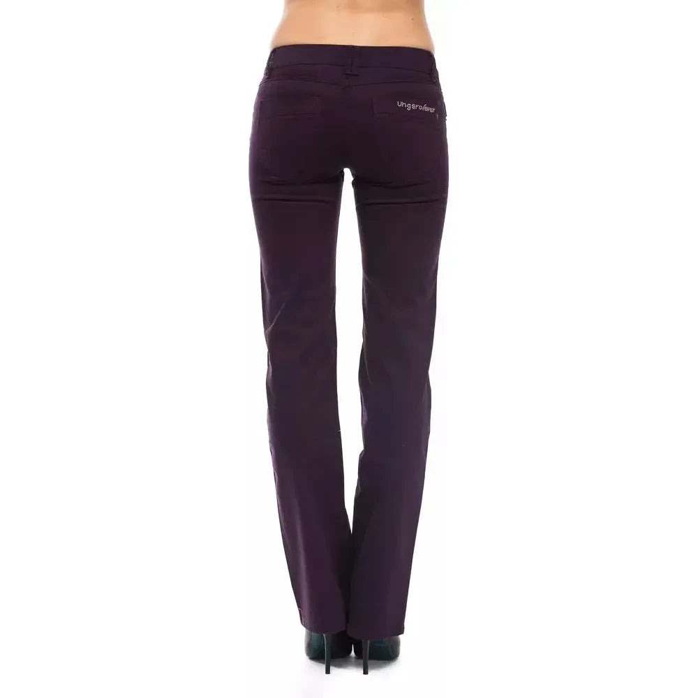 Ungaro Fever Purple Cotton Women Pants UN-8203-W30