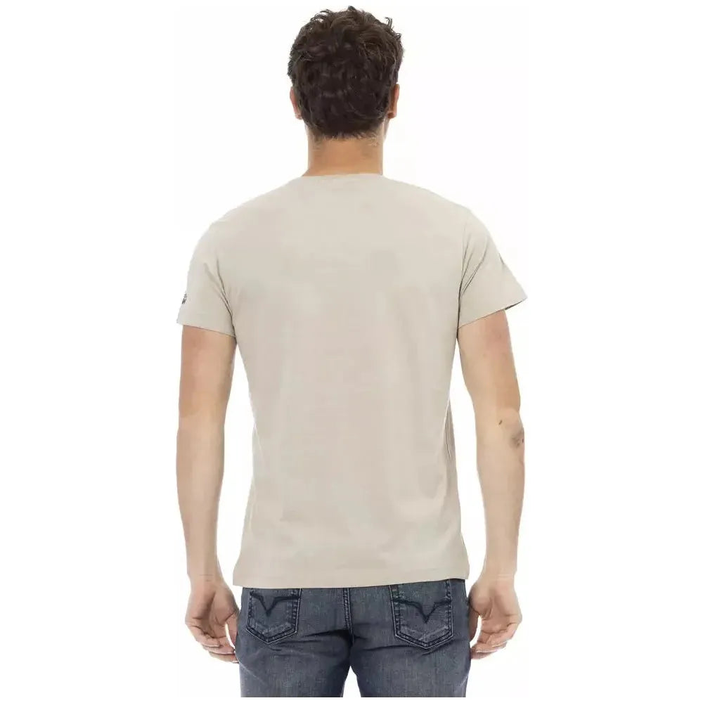 Trussardi Action Beige Cotton Men T-Shirt TR-22816-M