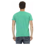Trussardi Action Green Cotton Men T-Shirt Trussardi Action Cadet Blue