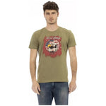 Trussardi Action Green Cotton Men T-Shirt Trussardi Action Rosy Brown