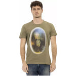 Trussardi Action Green Cotton Men T-Shirt Trussardi Action Dim Gray