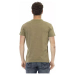 Trussardi Action Green Cotton Men T-Shirt Trussardi Action Rosy Brown