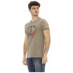 Trussardi Action Green Cotton Men T-Shirt Trussardi Action Rosy Brown