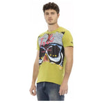 Trussardi Action Green Cotton Men T-Shirt Trussardi Action Dark Khaki