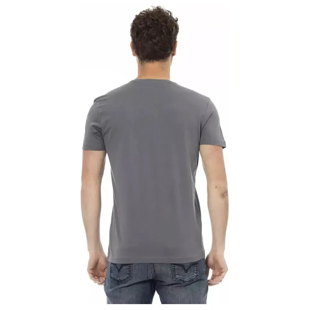 Trussardi Action Gray Cotton Men T-Shirt