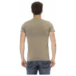 Trussardi Action Green Cotton Men T-Shirt Trussardi Action Rosy Brown