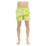 Just Cavalli Green Polyester Men Swim Short Just Cavalli Tan
