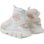 Dolce & Gabbana White Beige Sorrento Sneakers Shoes MV4838- 39