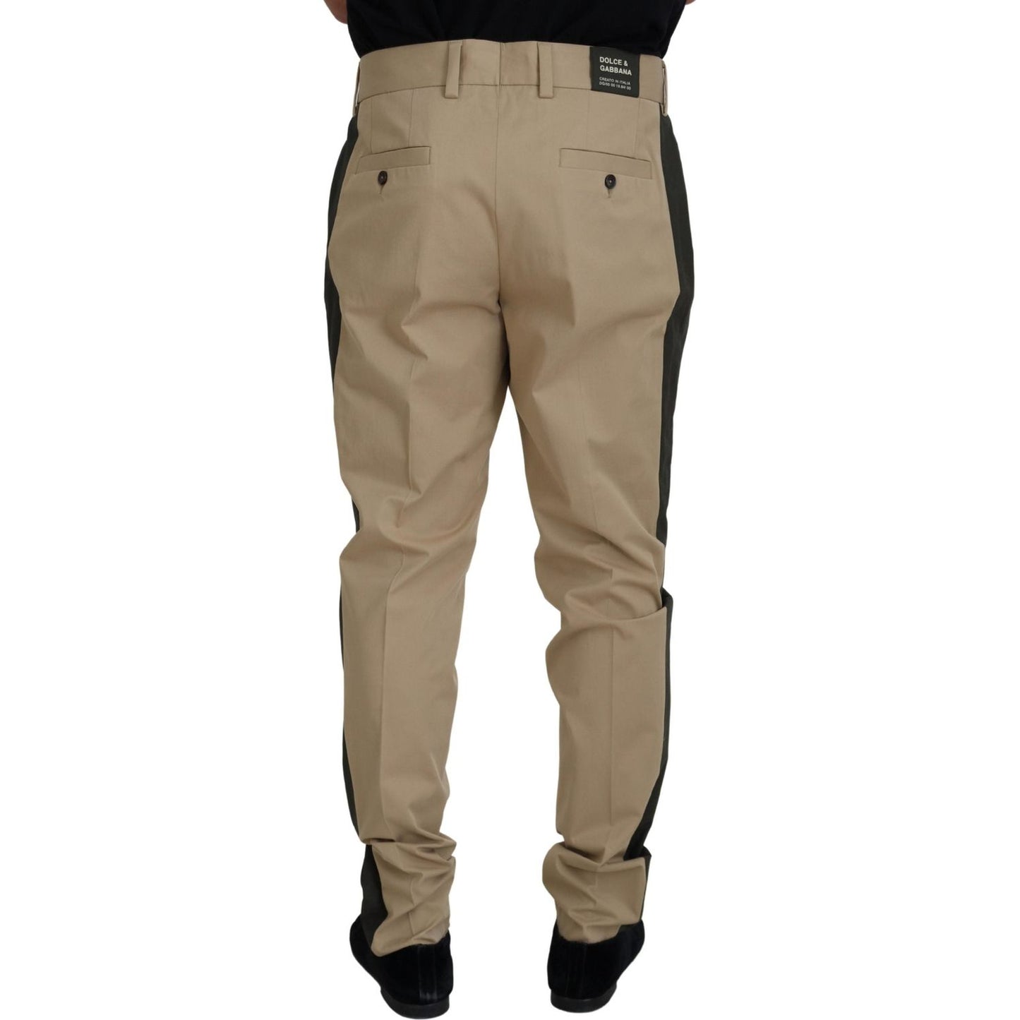 Dolce & Gabbana Brown Black Cotton Chino Men Pants PAN73275 - 50