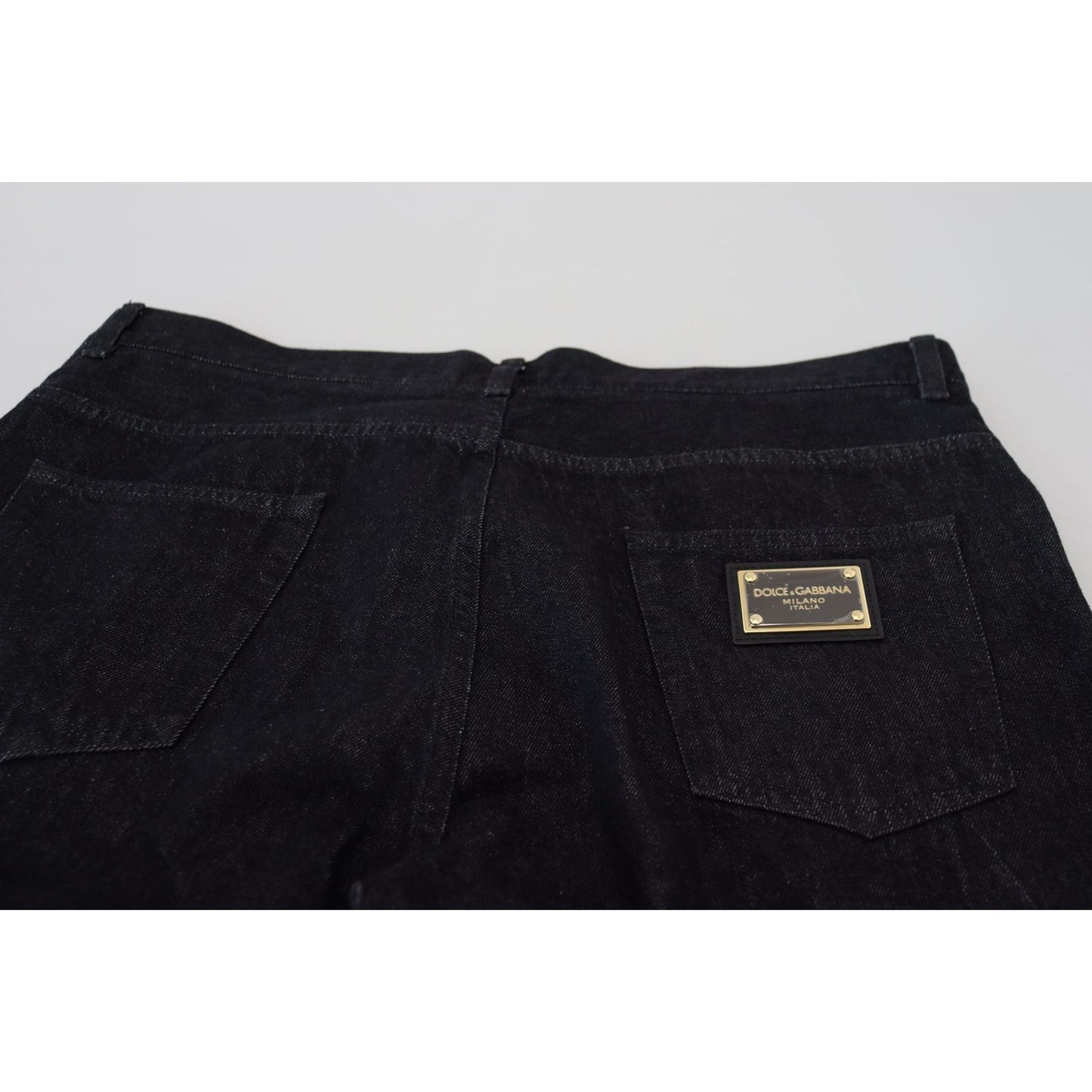 Dolce & Gabbana Black Washed Cotton Men Casual Denim Jeans PAN73375 - 48