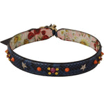 Dolce & Gabbana Blue Exotic Leather Crystals Reversible Shoulder Strap BEL8730
