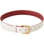 Dolce & Gabbana Elegant White Leather Belt with Engraved Buckle Dolce & Gabbana Light Gray