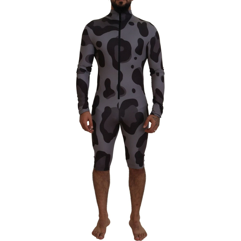 Dolce & Gabbana Gray Patterned Polyester Wetsuit Swimwear TSH83591 - 48