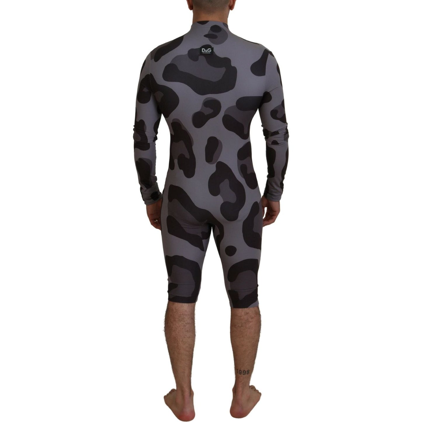 Dolce & Gabbana Gray Patterned Polyester Wetsuit Swimwear TSH83591 - 48