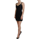 Dolce & Gabbana Black Fit Wool Stretch Sheath Mini Dress DR28882-40