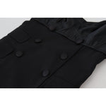 Dolce & Gabbana Black Fit Wool Stretch Sheath Mini Dress DR28882-40