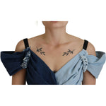 Dolce & Gabbana Two Tone Blue Patchwork Denim Mini Dress DR28884-38