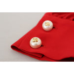 Dolce & Gabbana Elegant Red Silk A-Line Knee Length Dress Dolce & Gabbana Firebrick