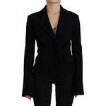 Dolce & Gabbana Black Button Cardigan Blazer Viscose Jacket JKT3553- 38
