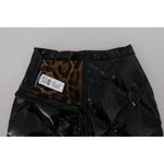 Dolce & Gabbana Shiny Black High Waist A-line Mini Skirt SKI1904 - 40