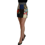 Dolce & Gabbana Multicolor Majolica Patchwork Mini Skirt SKI1915 - 38