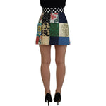 Dolce & Gabbana Multicolor Majolica Patchwork Mini Skirt SKI1915 - 38